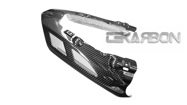 2007 - 2008 Kawasaki ZX6R Carbon Fiber Exhaust Cover Vented