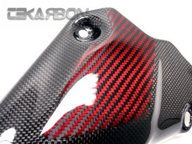 2007 - 2012 Ducati 1198 1098 848 Carbon Fiber Exhaust Cover - Red / Black