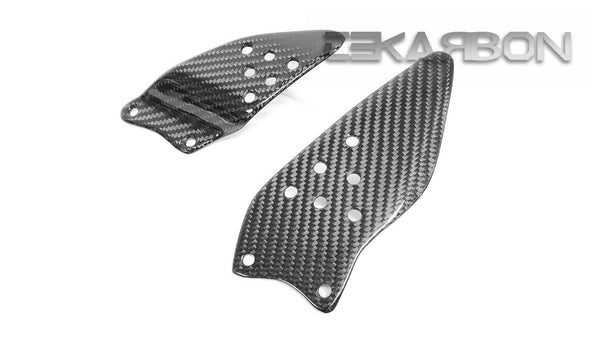 2005 - 2006 Kawasaki ZX6R Carbon Fiber Heel Plates - Twill