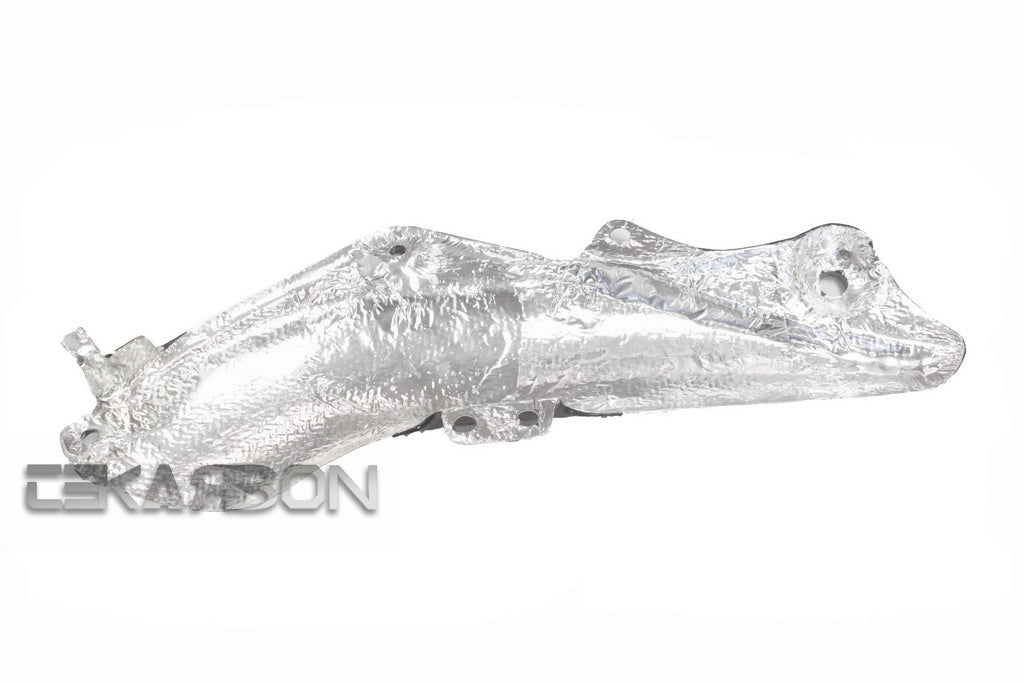 2005-2006 Kawasaki Ninja ZX-6R Carbon Fiber Exhaust Heat Shield – Gloss 3K Twill, Pre-Drilled, Lifetime Warranty